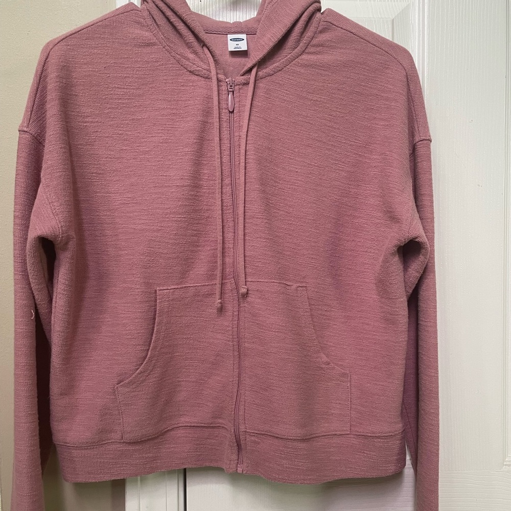 Old Navy Dusty Pink Cropped Zip-Up (Size: XS)